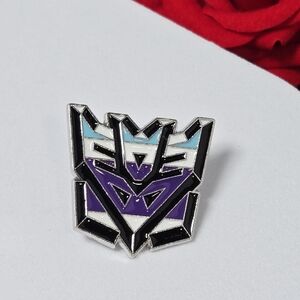 Transformers G1 Decepticon Emblem Enamel Pin Purple White Comic Collector Fandom